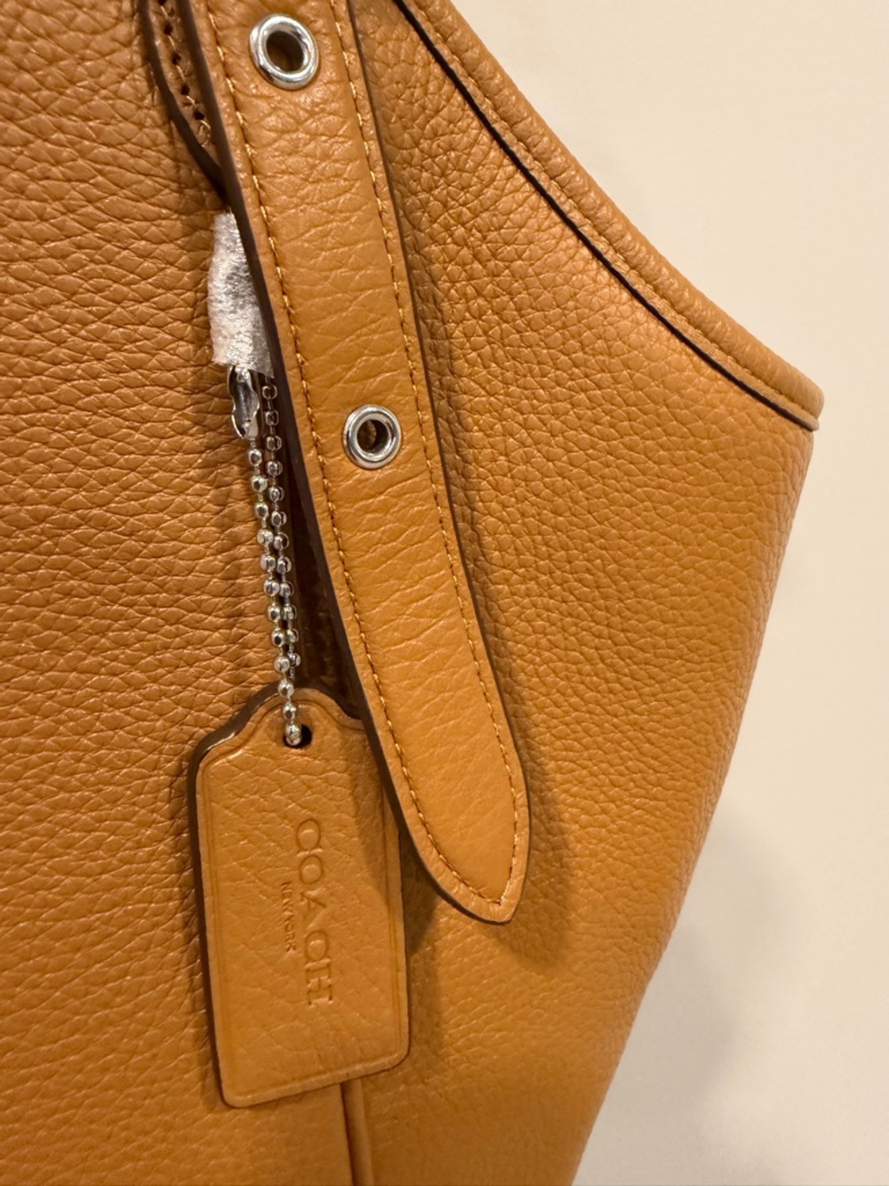 Coach Pebbled Leather Shoulder Bag in Caramel - Picture 3 of 6